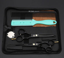 Load image into Gallery viewer, pro scissors set gift hairdresser scissors shears mr tiger shears black